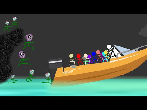 Escape the Zombie - ZOMBIE ISLAND - Survival Stickman Race in Algodoo