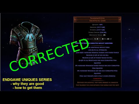 Endgame Uniques - Shadowstitch, Forgotten SSF-Friendly Item - Path of Exile POE - CORRECTED VERSION