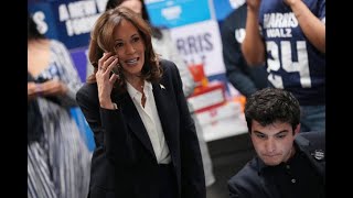 Kamala Harris Makes Surprise Stop at DNC Headquarters