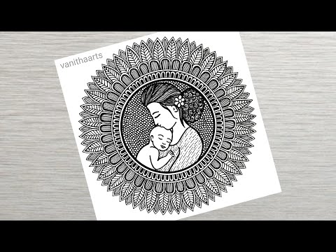 Mother s Day Mandala Art how to draw mandala for beginners Mother s Day Drawing Doodle