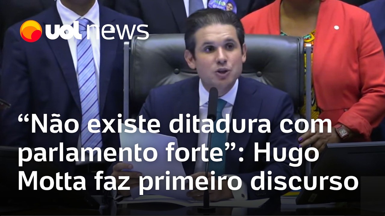 Hugo Motta faz 1º discurso como presidente da Câmara, cita Ulysses Guimarães e defende democracia