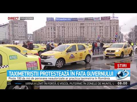 Taximetriștii protestează miercuri în faţa Guvernului