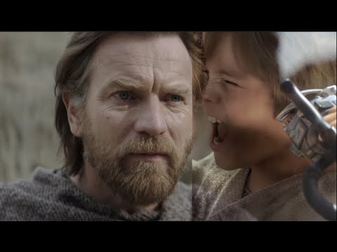 Obi-Wan watches Young Luke flying (with flashbacks)