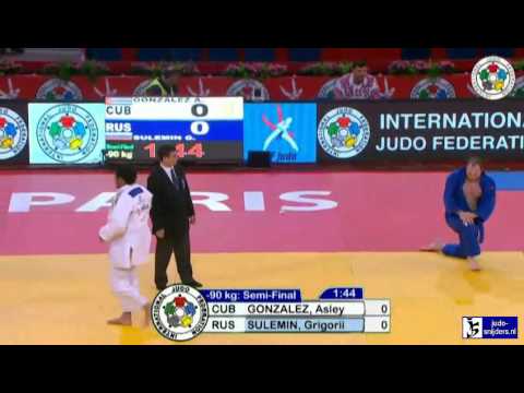 Judo Grand Slam Paris 2013: Gonzalez (CUB) - Sulemin (RUS) [-90kg] semi-final
