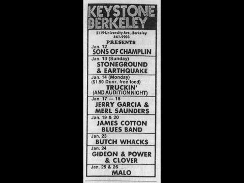 Jerry Garcia & Merl Saunders - 1/17/74 - Keystone; Berkeley, CA