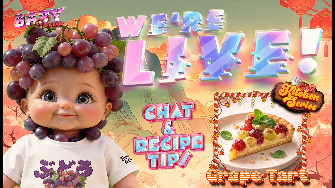 🍇 BunchBaby LIVE | Cozy Chat & Grape Tart Recipe (Streaming on Twitch!)