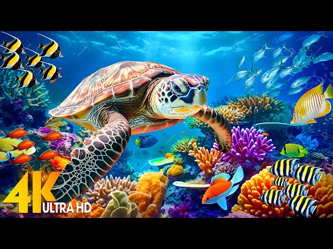 Ocean 4K - Sea Animals for Relaxation, Beautiful Coral Reef Fish in Aquarium, 4K Video Ultra HD #143