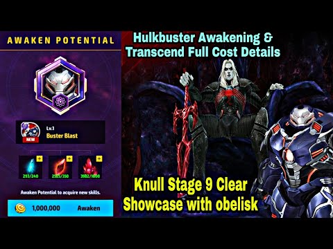 Hulkbuster Transcend Full Cost Details | Knull Stage 9 Clear Showcase - Marvel Future Fight