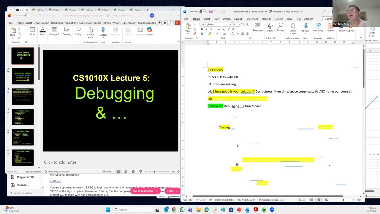 Review 04 and Tutorial 02 (First) on 06 Feb 2026 (Fri) [Transcript]