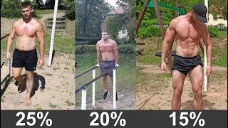 BODY FAT 25% VS 20% VS 15%