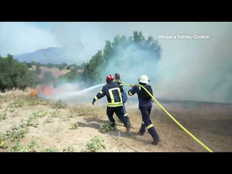 Video Thumbnail: Two dead in Greece firefighting helicopter collision