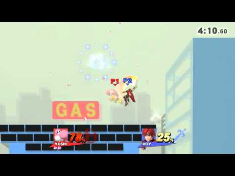 Smash 4 Yoshi vs Roy gameplay