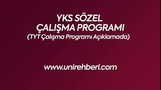 YKS (TYT-AYT) Sözel (TS) 4 Aylık Çalışma Programı