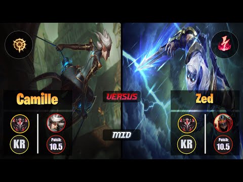 GrandMaster CAMILLE [Press the Attack] (Mid) VS  ZED - Grandmaster KR Patch 10.5