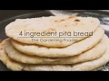4 ingredient Pita (No knead)