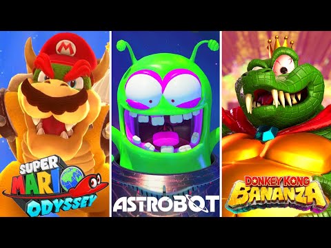 Final Boss Comparison - ASTRO BOT vs Mario Odyssey vs DK Bananza