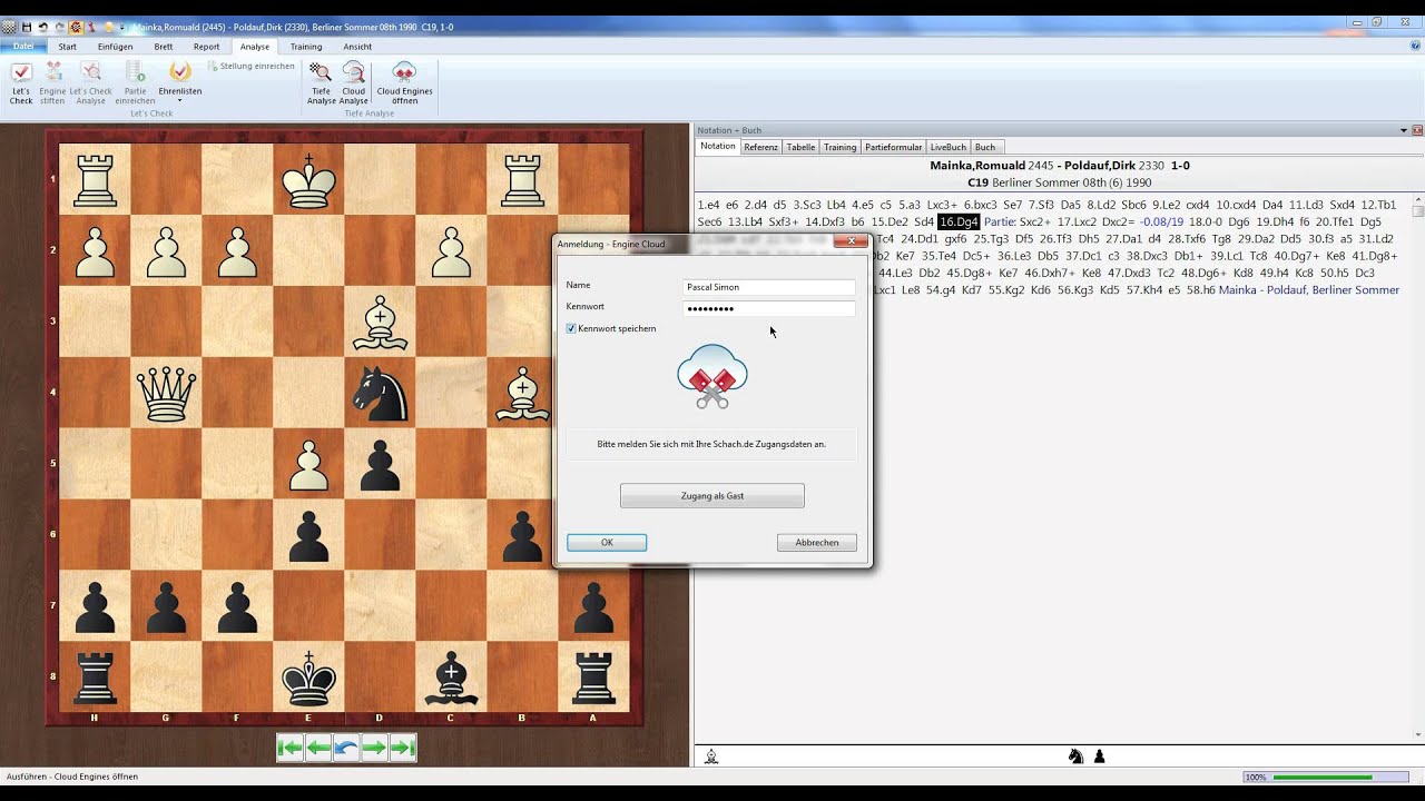 Chessbase 12 - 05 Let's Check Engine Cloud Cloudanalyse
