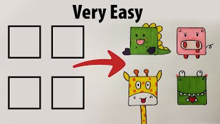 Drawing for kids easy #3 - Drawing tutorial easy - Drawing animals for kids