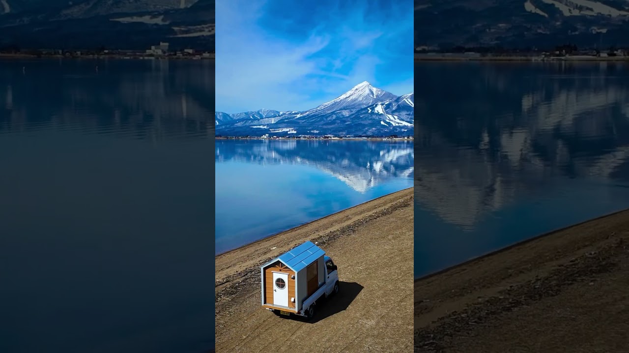 Tiny Truck House Journey in Snowy Japan #shorts