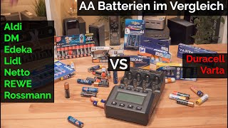 AA-Batterien von 7 Discountern im Vergleich, Aldi, Lidl, Edeka, DM, Rossmann und Co.