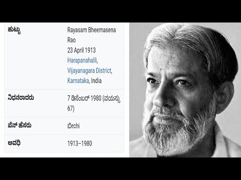 ಬೀಚಿ ಜೀವನ ಚರಿತ್ರೆ | Bichi life story in kannada | Kannada biography | Kannada quotes guru