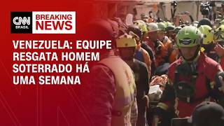 Vídeo: Equipe resgata homem soterrado há uma semana na Venezuela | LIVE CNN
