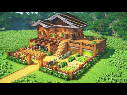 Minecraft Building a Big House Tutorial 1.19 - Building a Big House in Minecraft Survival Tutorial