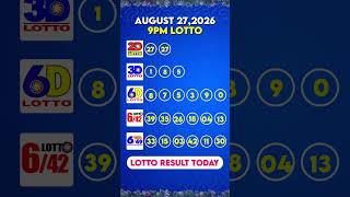 9PM Draw | August 27, 2026 | PCSO Lotto Results Today #lottoresult