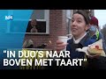 Vrienden huren een hoogwerker voor Sanders verjaardagsfeest