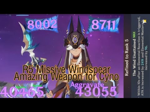 F2P Weapon for Cyno - Comparison R1-R5 Missive Windspear | Genshin Impact