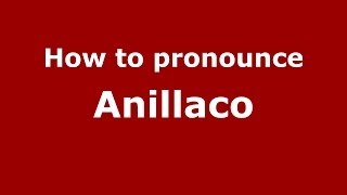 How to pronounce Anillaco