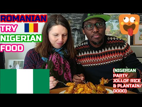 ASMR |ROMANIAN TRY NIGERIAN FOOD |NIGERIAN PARTY JOLLOF RICE |AFRICAN FOOD MUKBANG |JOLLOF RICE|DODO