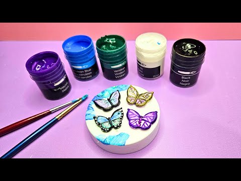 🦋 Tutorial de como hacer dijes de mariposas con porcelana fría y pinturas