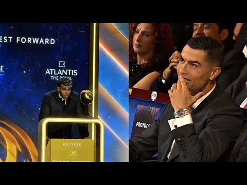 Cristiano Ronaldo Reaction to Lamine Yamal After His Speech at Globe Soccer Awards 