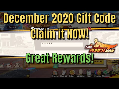 New Gift Code|December 2 2020|Unique Rewards - One Punch Man: The Strongest