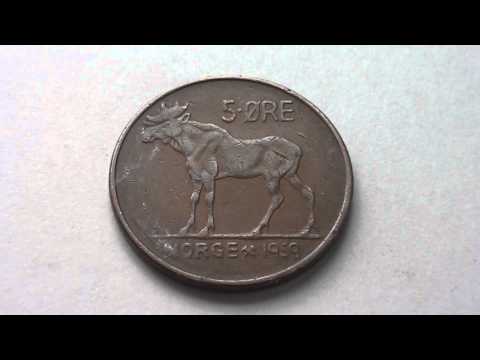 Münze aus Norwegen - 5 Øre Norge von 1959 in HD