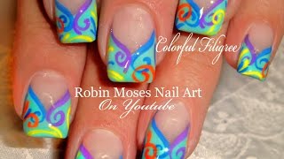 Nail Art | French Manicure Nails | Chevron Designed Tips Design tutorial
