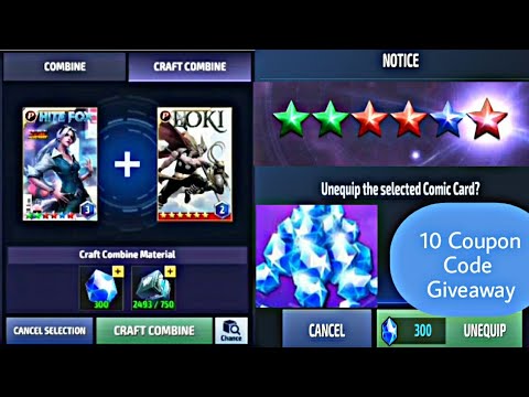 10 Coupon Code Giveaway | Guide For Card Craft And Card unequip Discount Event - Marvel Future Fight