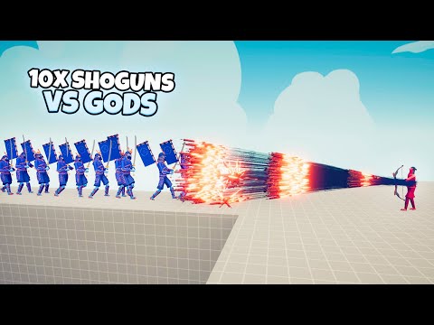 10x SHOGUN vs GODS | TABS Totally Accurate Battle Simulator Gameplay