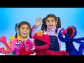 Ellie Maddie Plays Color Freeze Dance Challenge With Elmo Abby Grover