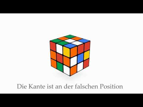 Zauberwürfel: weißes Kreuz lösen - 1c.1) Kante ist in der oberen Ebene