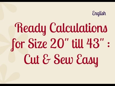 Sewing Pattern Formulas / Dress Pattern Making / Formulas for Dress Making : Cut & Sew / Silai Naap