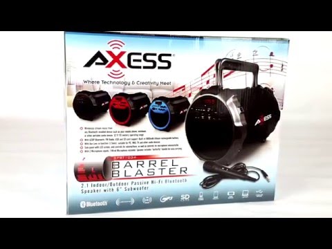 Axess SPBT 1034 Portable Rechargeable 2.1 Bluetooth Tailgate Speaker USB SD FM And PA Karaoke