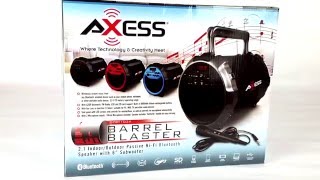 Axess SPBT 1034 Portable Rechargeable 2.1 Bluetooth Tailgate Speaker USB SD FM And PA Karaoke