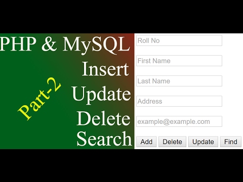 How To Insert Update Delete and Search Data In MySQL Database Using PHP?(Part-2)[With Source Code] Video