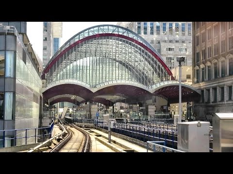 London. Riding the DLR train from Bank to Lewisham via Canary Wharf Video