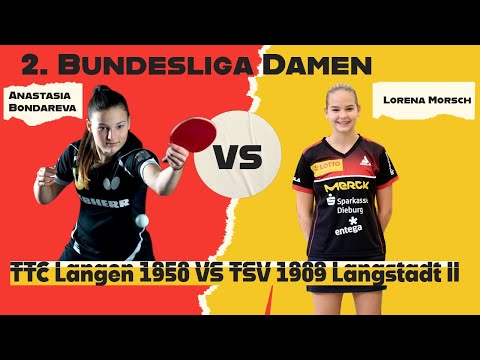 Anastasia Bondareva (2069) Vs Lorena Morsch (2161). 2. Bundesliga Damen. Tischtennis