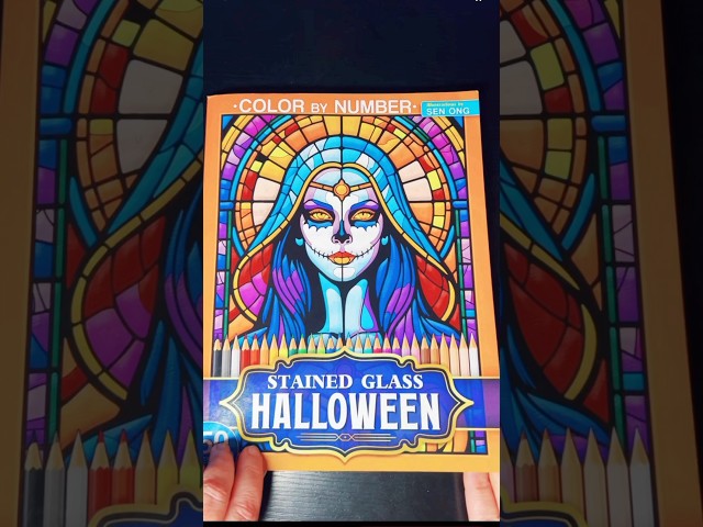 Vídeo relacionado con Trick or Treat: A grayscale stained glass Halloween coloring book for adults