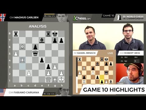 Carlsen vs Caruana (Game 10 Live Highlights): World Chess Championship