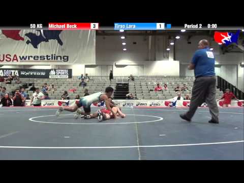 Michael Beck vs. Tirso Lara at 2013 Junior Nationals - FILA - GR